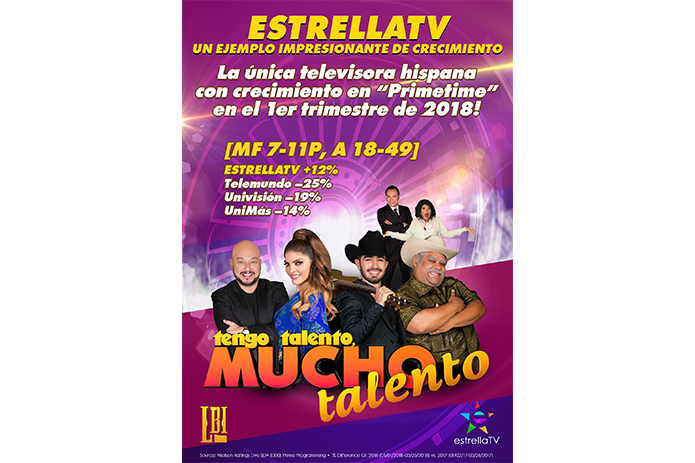 EstrellaTV: The Only Hispanic Network with Primetime Growth in Q1 2018