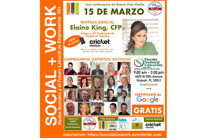 Buena Vida Media lanza la Conferencia Social+Work: El futuro laboral para empresarios 50+ con un cartel de emprendedores y expertos exitosos