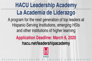 HACU accepting applicants for Fellows of its Leadership Academy / La Academia de Liderazgo