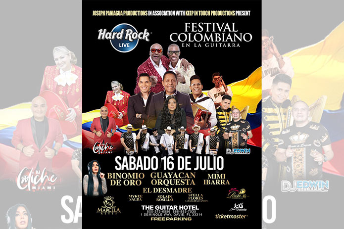 Festival Colombiano en Hard Rock Live en el Seminole Hard Rock Hotel & Casino Hollywood, con Binomio de Oro, Guayacán, Mimi Ibarra, El Desmadre, Marcela Reyes y Más