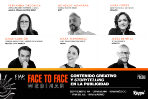 FIAP Face to Face Webinar: Contenido creativo y storytelling en la publicidad este martes 19 de septiembre