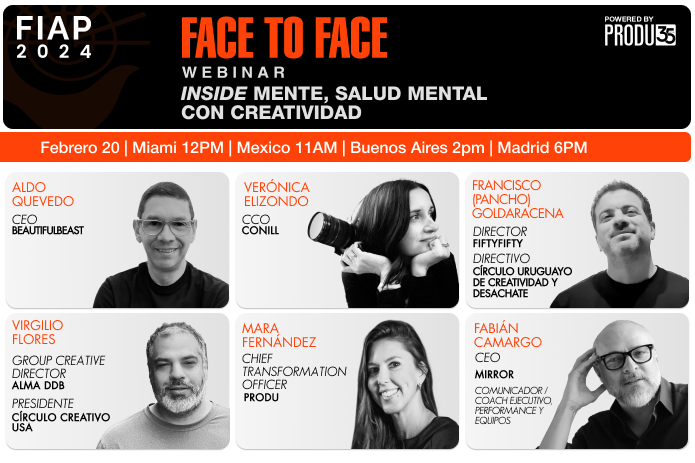 FIAP Face to Face Webinar: Inside Mente, bienestar mental y emocional para impulsar la creatividad este martes 20 de febrero