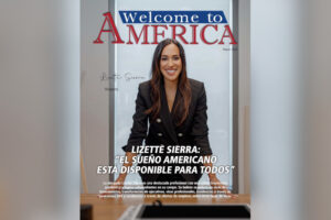 La abogada Lizette Sierra en la portada de la revista Welcome to America