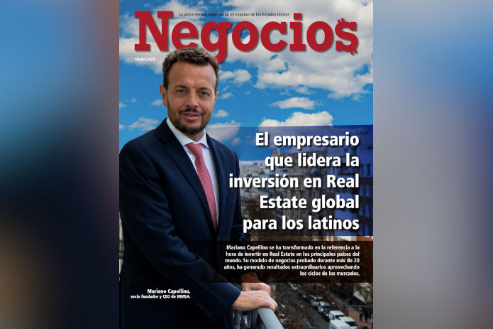 El empresario Mariano Capellino en la portada de la revista Negocios de Estados Unidos