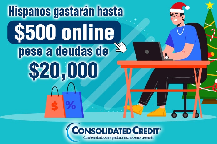 Hispanos planean gastar hasta $500 en compras navideñas en línea pese a arrastrar deudas de tarjeta de crédito de hasta $20.000