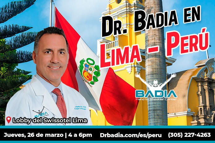 El cirujano especialista en manos y extremidad superior Dr. Alejandro Badia ofrecerá encuentro exclusivo en Lima, para consultas con pacientes de Perú