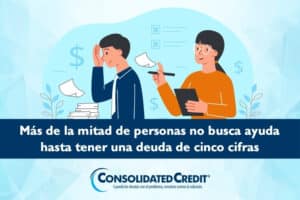 Encuesta de Consolidated Credit revela que las personas no suelen pedir ayuda para sus deudas hasta acumular saldos de cinco cifras